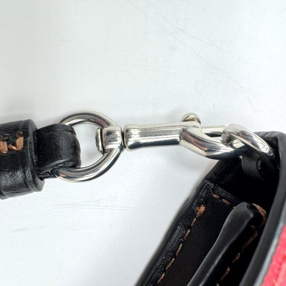 Coach Anna Foldover Crossbody Bag Tartan Plaid Red Black Coated Canvas Leather - Picture 10 of 16